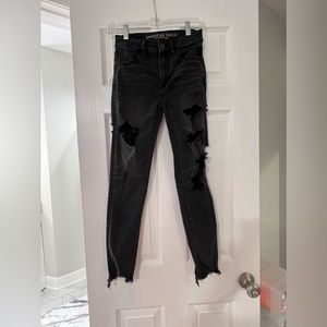 American Eagle Hi-Rise Jeggings - Light Wash Black
